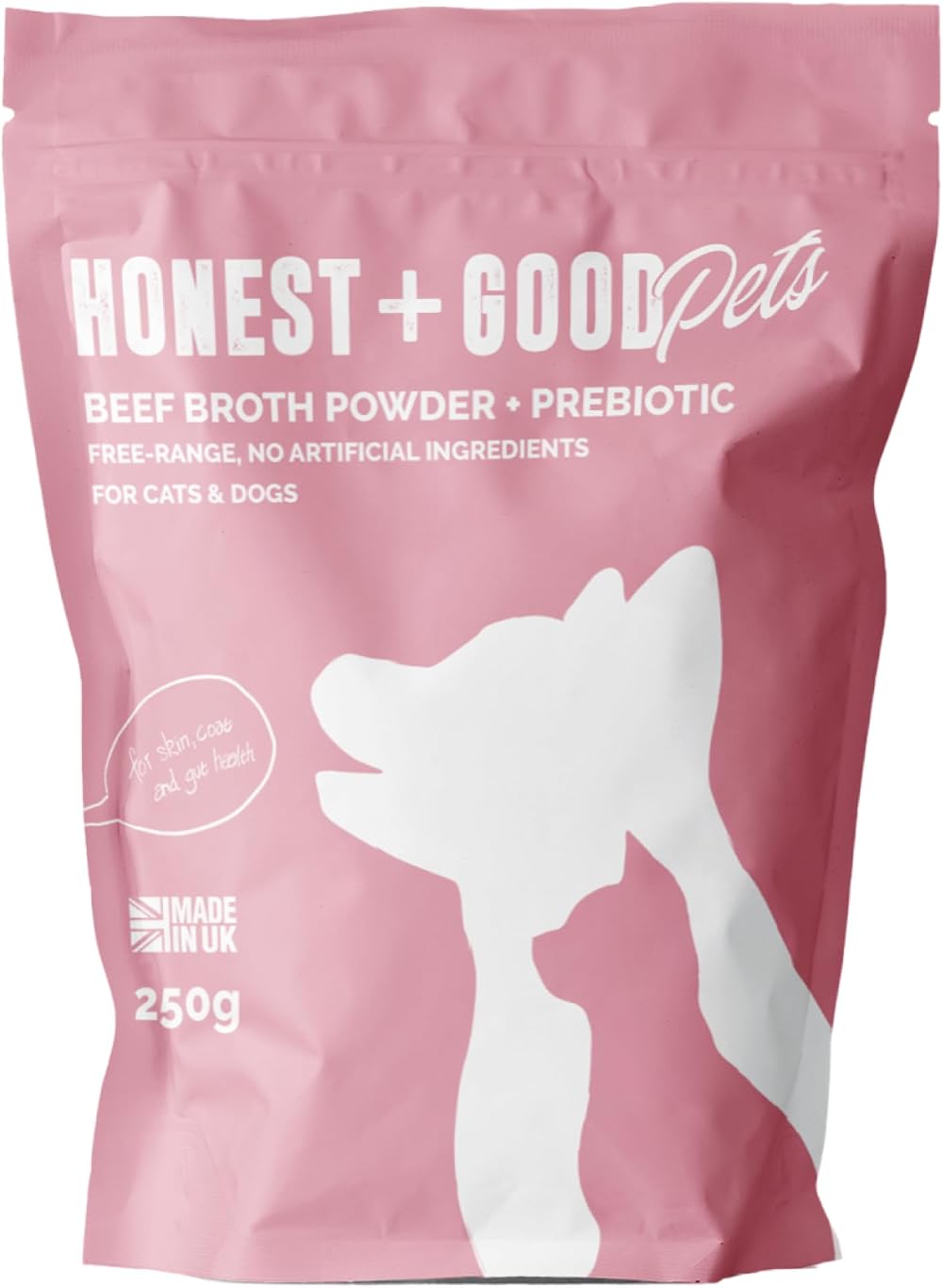 Honest + Good Beef Bone Broth & Pre-Biotic 250 g for Dogs & Cats