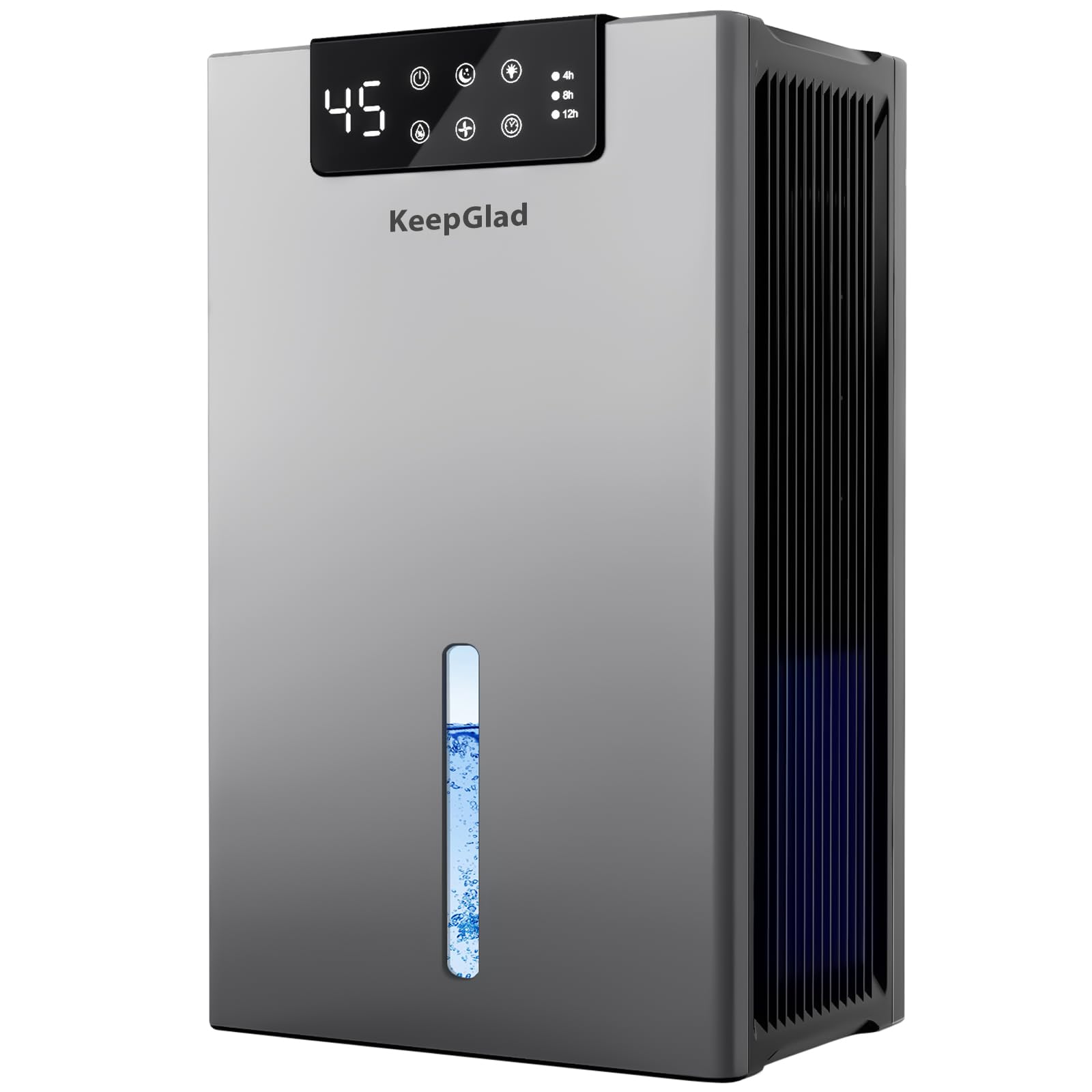 Photo 1 of KeepGlad Dehumidifier, 98OZ Dehumidifiers for Home(1000sq.ft), Humidity Display Dehumidifier for Basement Bathroom Bedroom, Auto Shut Off, Washable Filter, Drain Hose, Timer, 7 Ambient Lights, Gray