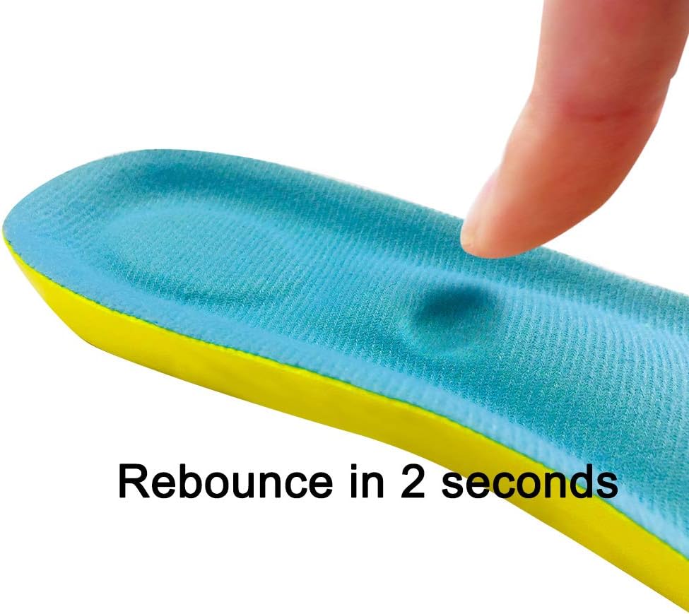 VoMii PU Memory Foam Insoles Plantar Fasciitis Arch Support Insoles for Women Men and Kids, Comfortable Breathable Sports Shoe Inserts, Shock Absorption and Relieve Foot Pain, M(Men 6-9/ Women 7-11): Health & Personal Care