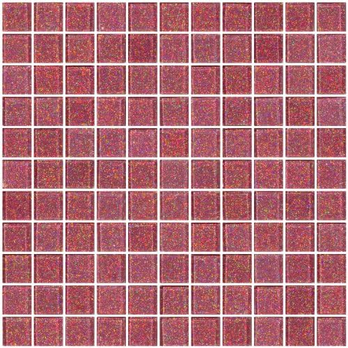 Susan Jablon Mosaics - 1 Inch Pink Glitter Glass Tile