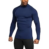 TSLA Men's Thermal Long Sleeve Compression Shirts, Mock/Turtleneck Winter Sports Running Base Layer Top