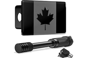 2.5 Inch Hitch Cover with 5/8-Inch Pin Diameter Trailer Hitch Lock, 2-1/2" Canadian Flag Hitch Covers for RV, Trailer, Car,(B