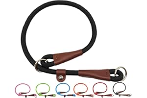 MayPaw Slip Collar Nylon Rope Adjustable Collar for Dog Training- No Pull Round Martingale Dog Collars for Small Medium Large Dogs