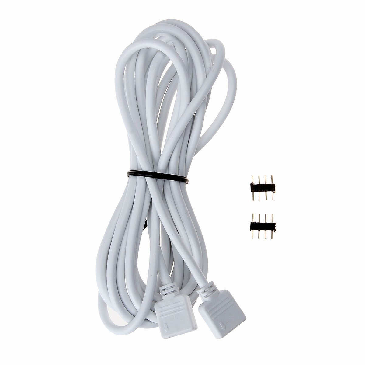 EPBOWPT 5M 16.4ft RGB LED Extension Cable - 4Pin Female Plug with 2 Connectors for RGB 3528 5050 LED Strip Light