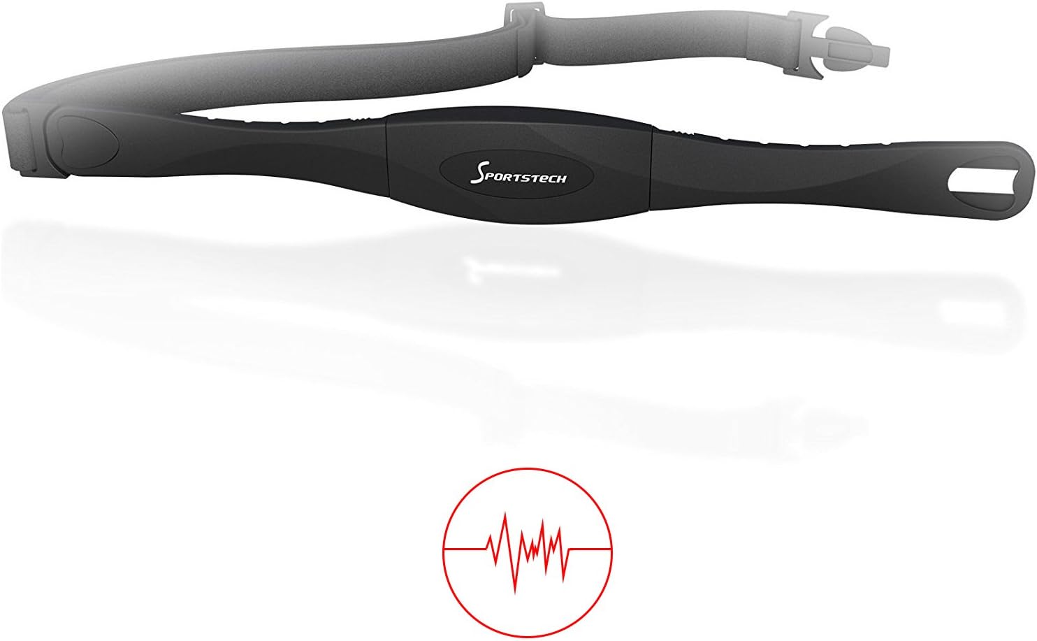 Sportstech pulse belt heart frequency heart rate monitor with chest strap for heart rate based training HRC on treadmill, elliptical machine trainers and rowers