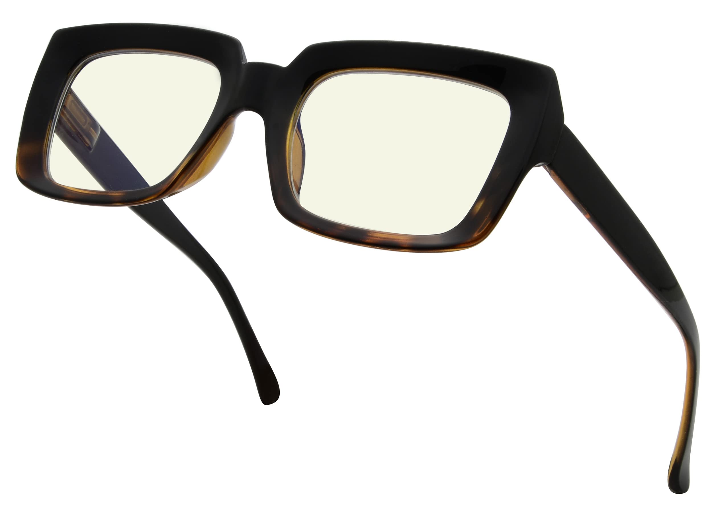 Eyekepper Computer Glasses - Blue Light Filter Readers Women - UV420 Protection Oversized Square Reading Glasses - Black/Tortoise +1.50