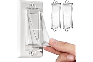 PSZEZNZ 2 Light Switch Guard Cover, Baby Proof Wall Switch Cover Guard for Rocker Light Switch Protects Your Lights or Circuits from Being Accidentally Turned On or Off (Clear)