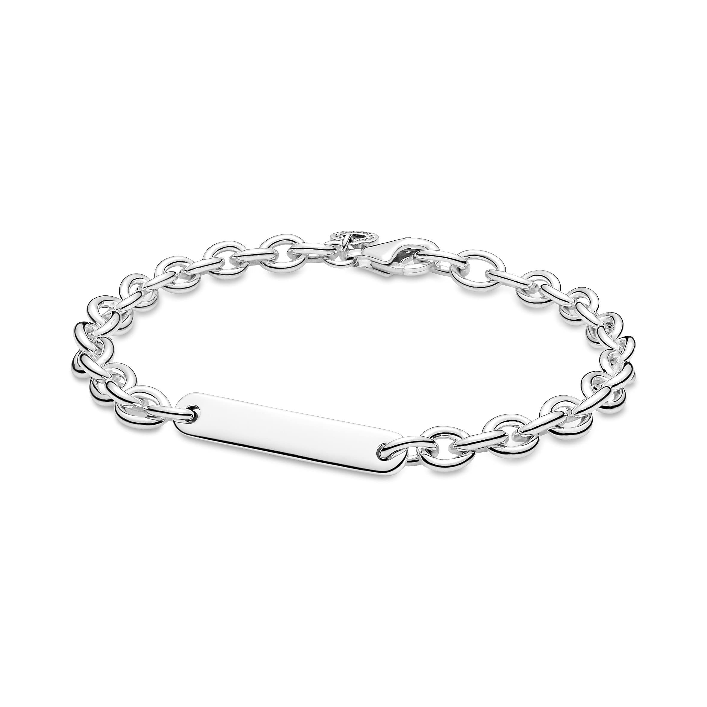 Pandora Icons Sterling silver link bracelet with engravable bar, 18