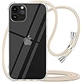 YESPURE Crossbody Case for iPhone 11 Pro Max Case for iPhone 11 Pro Max with Adjustable Lanyard Strap for Women Girls,Soft Slim TPU Shockproof Anti-Scratch Phone Cover 6.5" - Beige