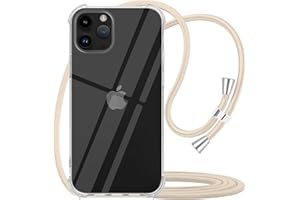 YESPURE Crossbody Case for iPhone 11 Pro Max Case for iPhone 11 Pro Max with Adjustable Lanyard Strap for Women Girls,Soft Slim TPU Shockproof Anti-Scratch Phone Cover 6.5" - Beige