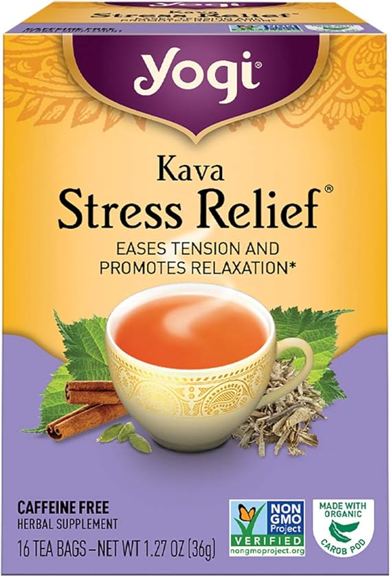 Yogi Kava Stress Relief Herbal Tea Caffeine Free 16 Bag Amazon.ca