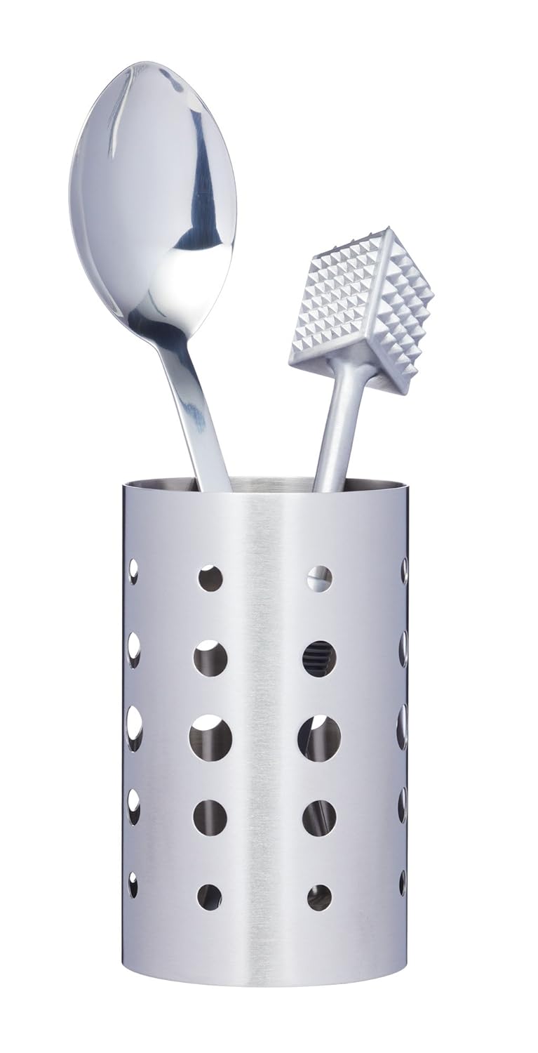 Kitchencraft Brushed Stainless Steel Utensil Holder, 10 x