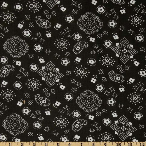 Bandana Prints Black Fabric By The Yard