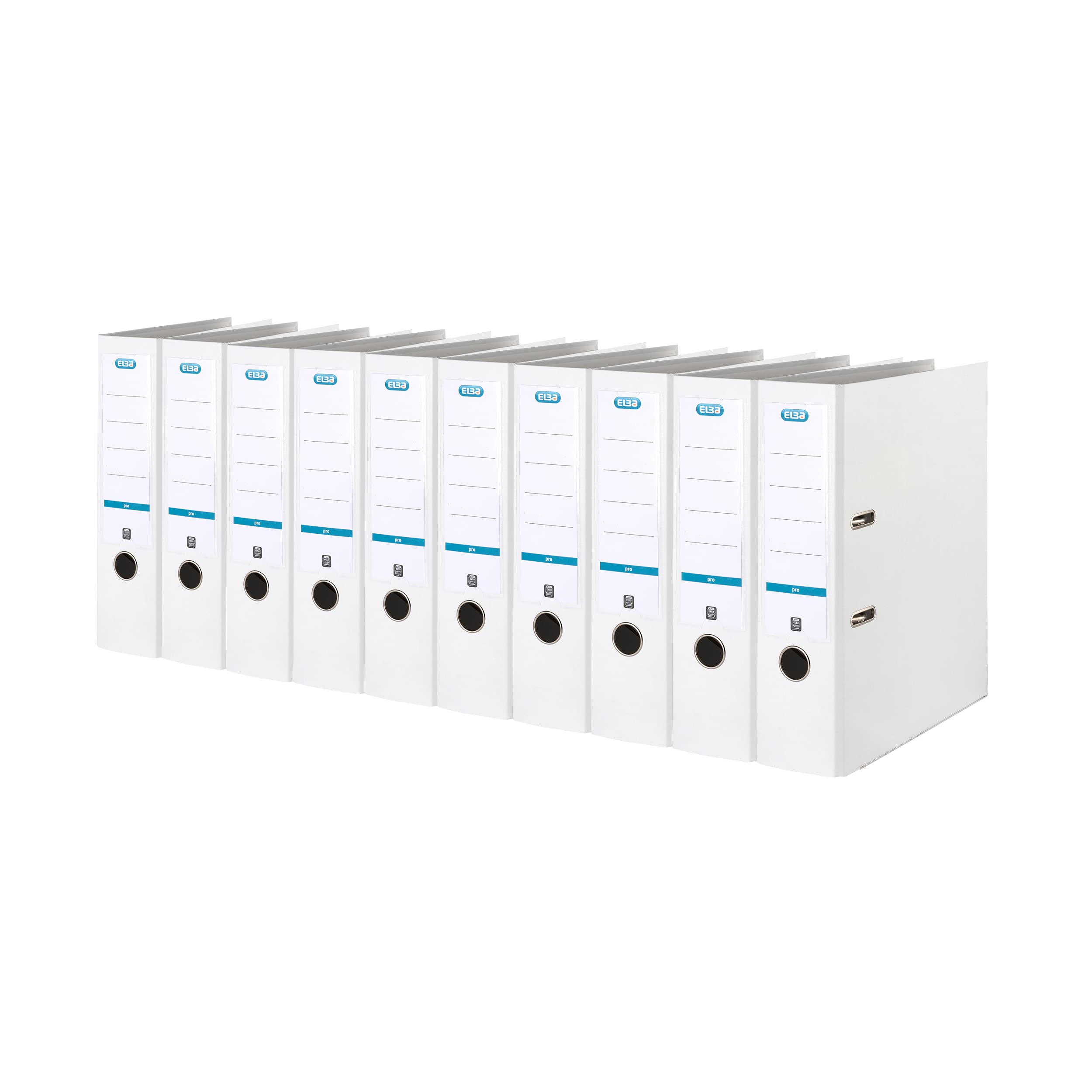 Elba Smart Pro 10456WE A4 Folder with 8 cm Wide Spine/Interchangeable Spine Label Pack of 10 White — image 1