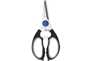 HENCKELS Heavy Duty Kitchen Shears Stainless Steel Black, Multi-Purpose Serrated Scissors That Come Apart