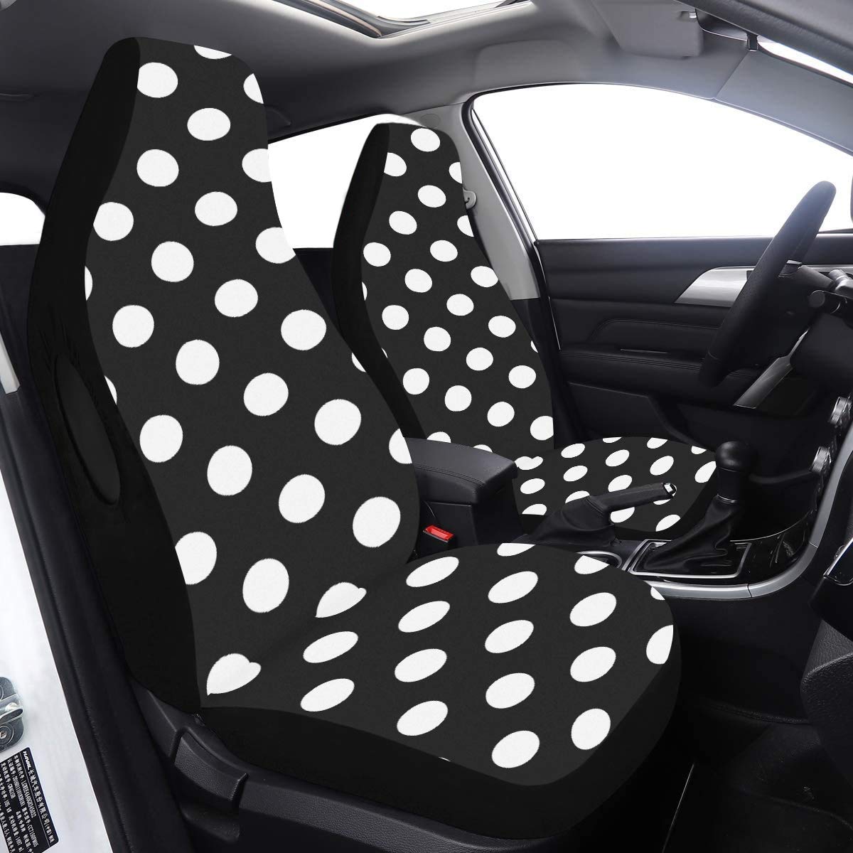 The Seat Cover Polka Dot in Black and White Vector Desig