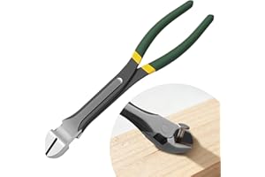 High Leverage Diagonal Cutting Pliers 11 Inch, Heavy Duty Extended Reach Diagonal Cutter with Ergonomic Handle for Wire Cable