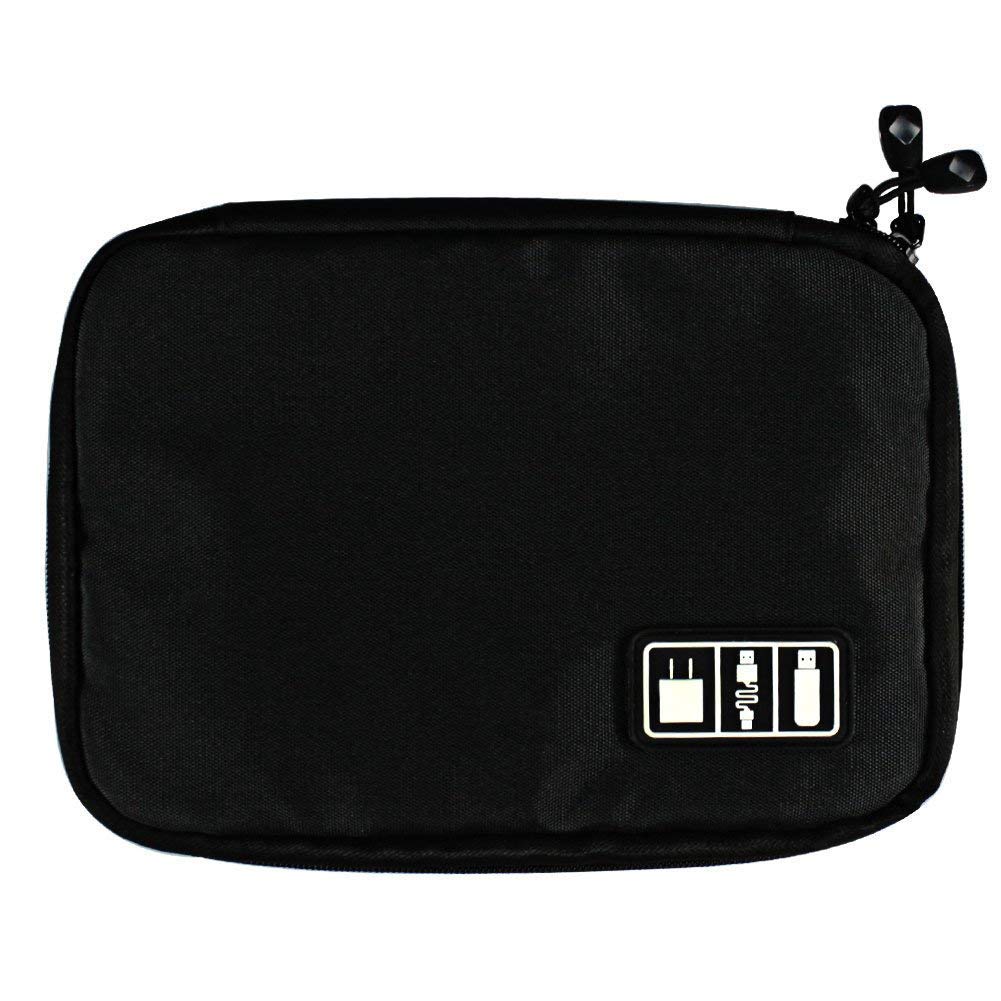 Ciaoed Elektronische Tasche Kabeltasche Zubehör Reisetasche Kabel Organizer Tasche für Elektronisches Zubehör Wie Festplatte Und Handy USB Cable Power Banks Festplatte Schwarz