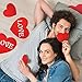 KUUQA 28 Pieces Valentine's Lawn Decorations Valentine's Day Hanging Hearts for Valentine' Day Decoration Wedding and Party Supplies, Red