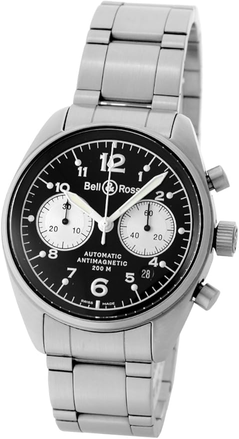 Amazon ベル ロス Bell Ross ヴィンテージ126 Ss クロノグラフ ブラック シルバー Vintage126 中古品 並行輸入品 メンズ腕時計 腕時計 通販