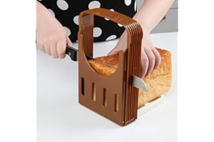 EMOREVALUE Bread Slicers Guide for Homemade Bread Adjustable & Foldable Hand Loaf Cakes Cutter Folding Bagel Toast Slicing Machine Sandwich Maker with 4 Slice Thicknesses