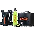 SMACO S700 Mini Scuba Tank 1.9L Portable Scuba Diving Tank Reusable Pony Bottle up to 30 Minutes Dive Time Backup Snorkel Air Tank Kit Diving Oxygen Cylinder for Underwater Exploration Rescue