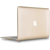 UESWILL Luxury Gold Matte Hard Shell Case Cover Compatible with 2010-2017 Release MacBook Air 13 inch (Model A1466 / A1369) + Microfibre Cleaning Cloth, Gold