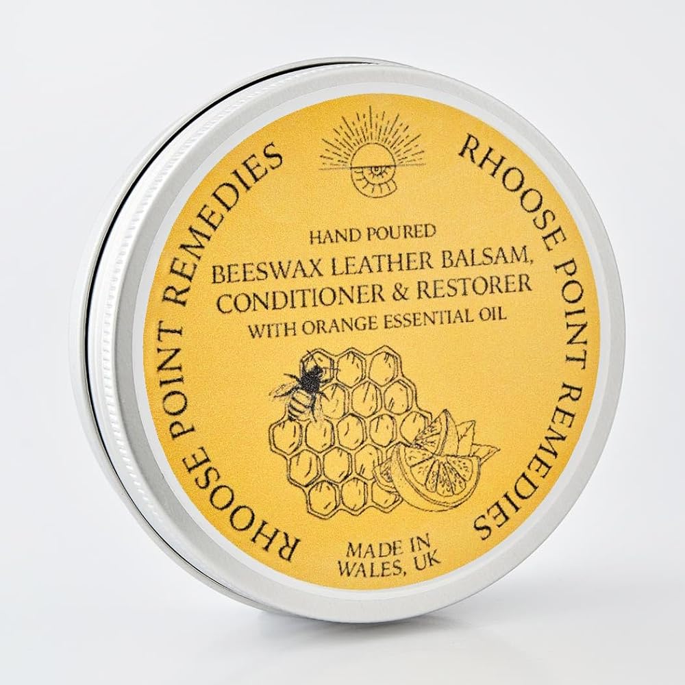 Rhoose Point Remedies 100ml Beeswax Leather Conditioner Restorer Polish Orange