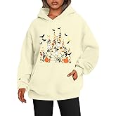 Halloween Sweatshirt for Women Spooky Ghost Hoodie Magic Kingdom Pullover Tops Fall Holiday Long Sleeve Shirt