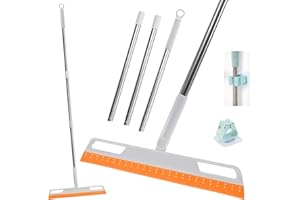 WONGLEA Multifunction Magic Broom Sweeper,Squeeze Silicone Broom Sweeping,Detachable Floor Squeegee Glass Wiper,Pet Hair Remover,Scraping Broom for Bathroom,Window, Bathroom, Kitchen, Tile Cleaning