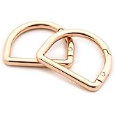 Metal D-Rings, 10 PCS Spring Opening Purse Making Clip Key Ring Holder (Gold)