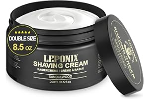LEPONIX Shaving Cream Mens – 8.5oz Extra Large Shave Cream - Rich Lather Prevents Razor Burn & Irritation, Moisturizes Dry Skin - Gentle Formula for Seniors - Secret Santa Gifts