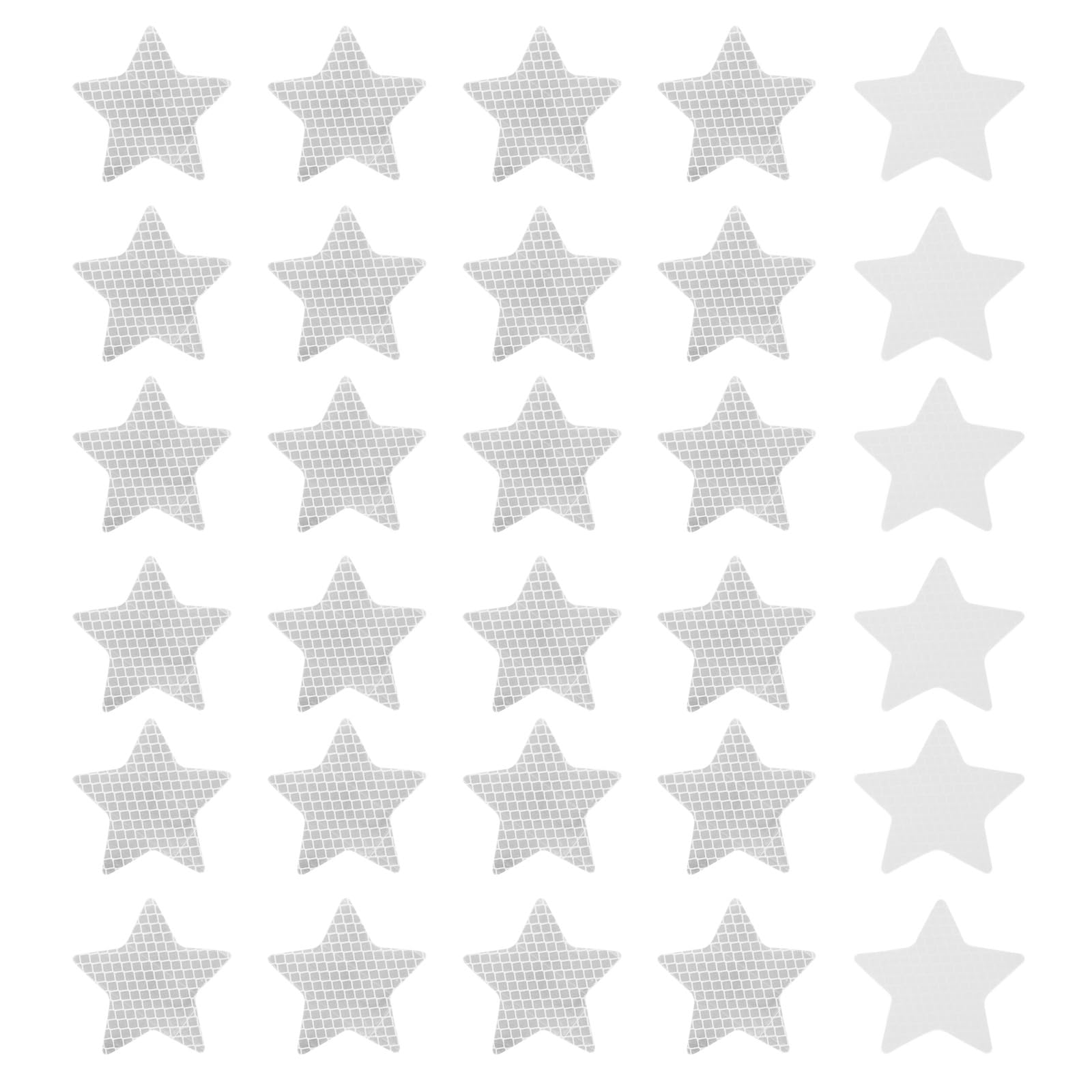 YOKIVE 30 Pcs Reflective Stickers, Waterproof Warning Star Shape Tape Reflectors, Great for Outdoor, Traffic, Daily Use (White, 2.36 x 2.36-Inch)