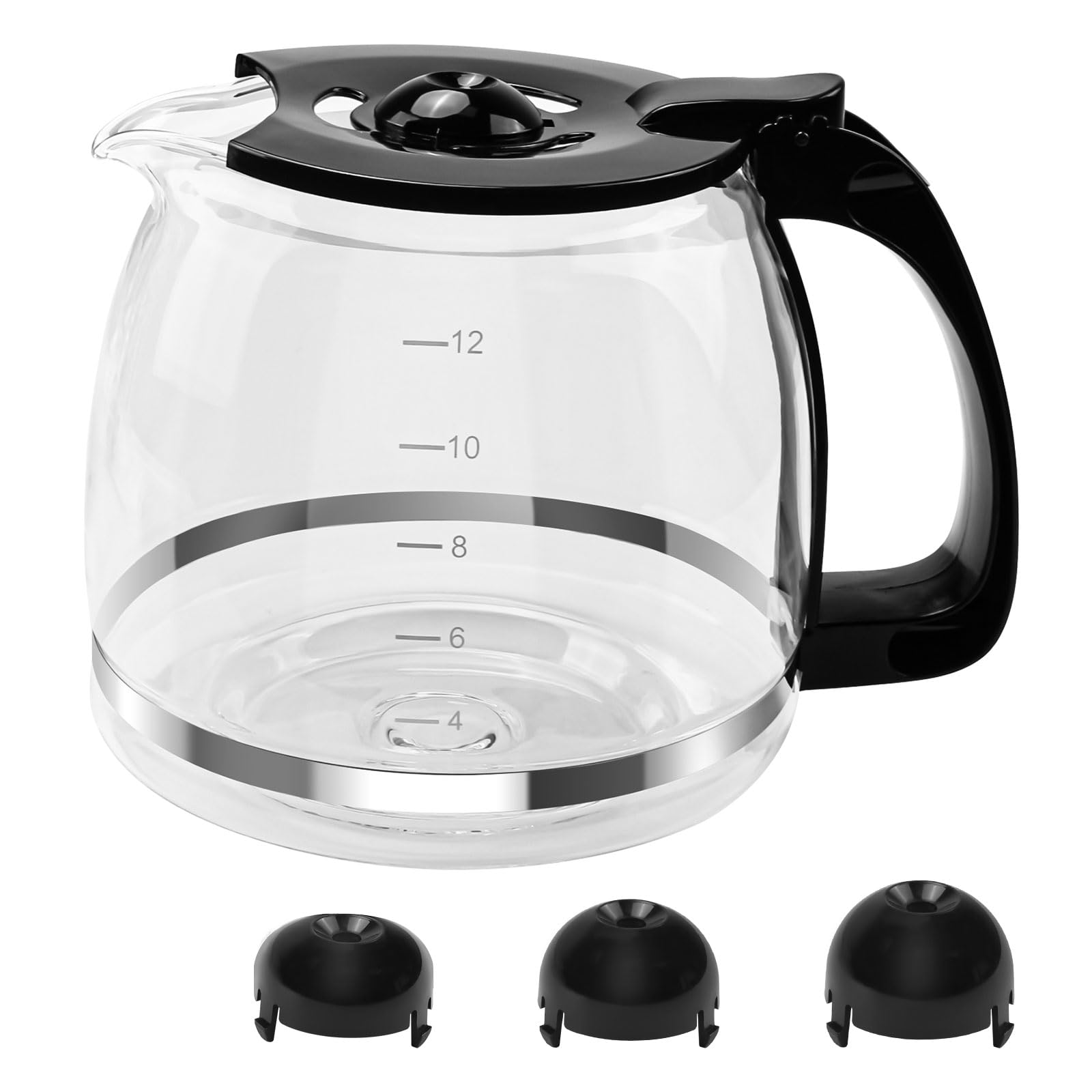Photo 1 of Coffee Machine Replacement for Hamilton Beach 12 Cup Glass Carafe-With Head Three Different Height Size 49902/04 Coffee Maker 49915 49905 49317 49467 49611 49934 46290 46299 46293 43874 49630 49615