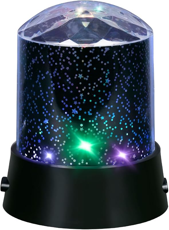 Projetor de Estrelas de Luz Noturna – Projetor LED de Céu Estrelado para Quartos e Quartos das Crianças – Luz Que Muda de Cor e Luz Branca – Com Cabo USB-C – A Bateria