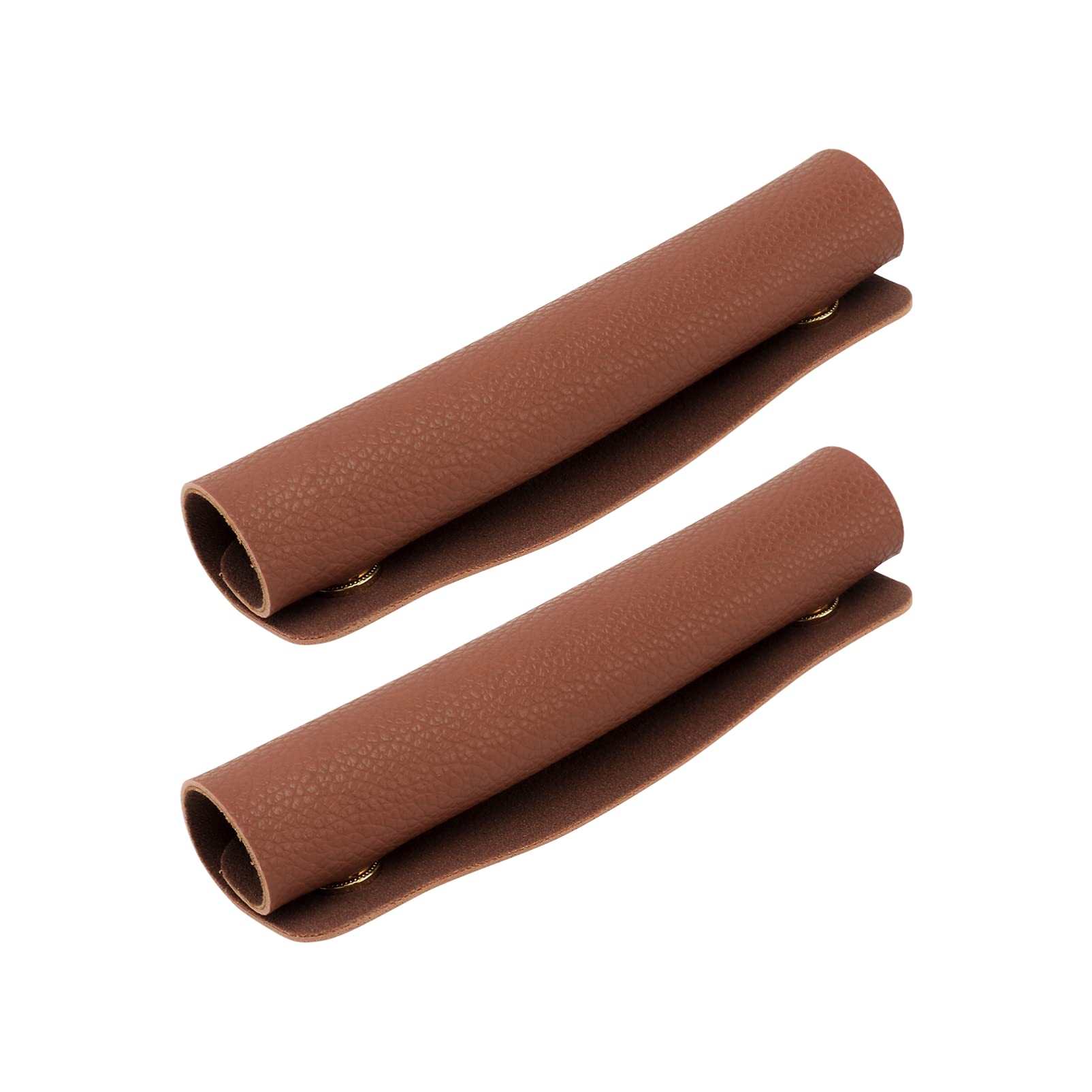 VALICLUD 2Pc Luggage Handle Wrap Leather Handle Wrap Handle Protector Cover Strap Cover for Handbag Suitcase Luggage (Deep Brown)