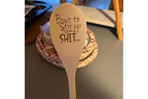 Bout to Stir Up Some Wooden Spoon,Gift for Christmas Funny Spoons,Wooden Soup Spoons,Bout to Stir Up Some Shit Funny Wooden S