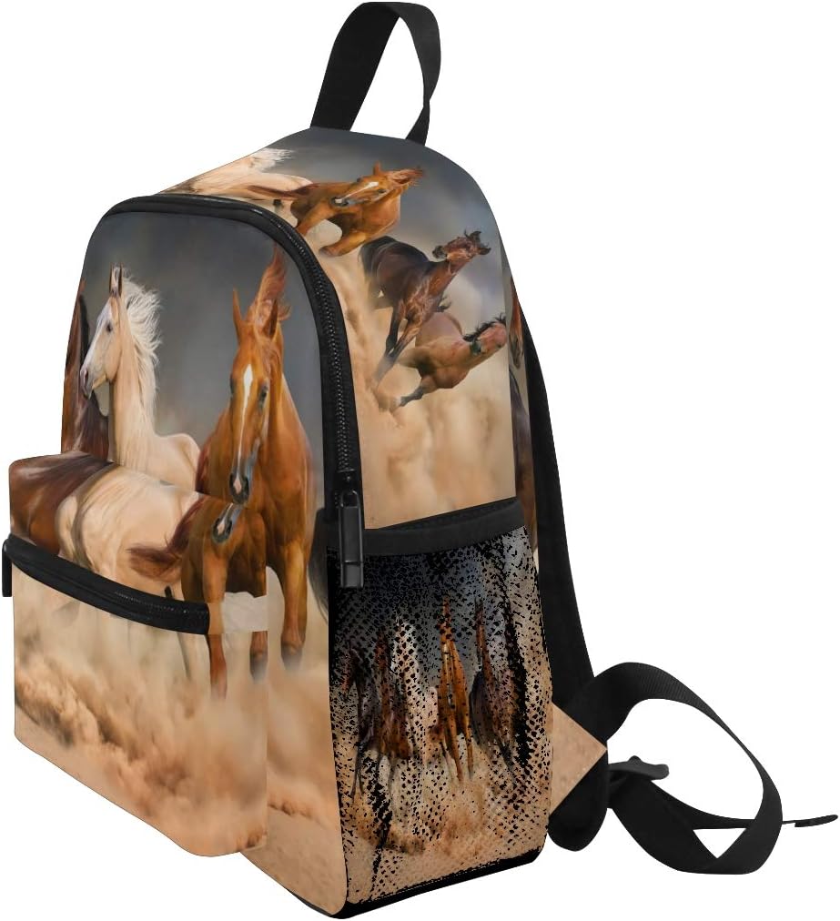ISAOA Running Herd Horse Children's Backpack for Boys Girls,Kid's Schoolbag for Kindergarten Preschool Toddler Baby Nursery Travel Bag with Chest Clip - Image 4