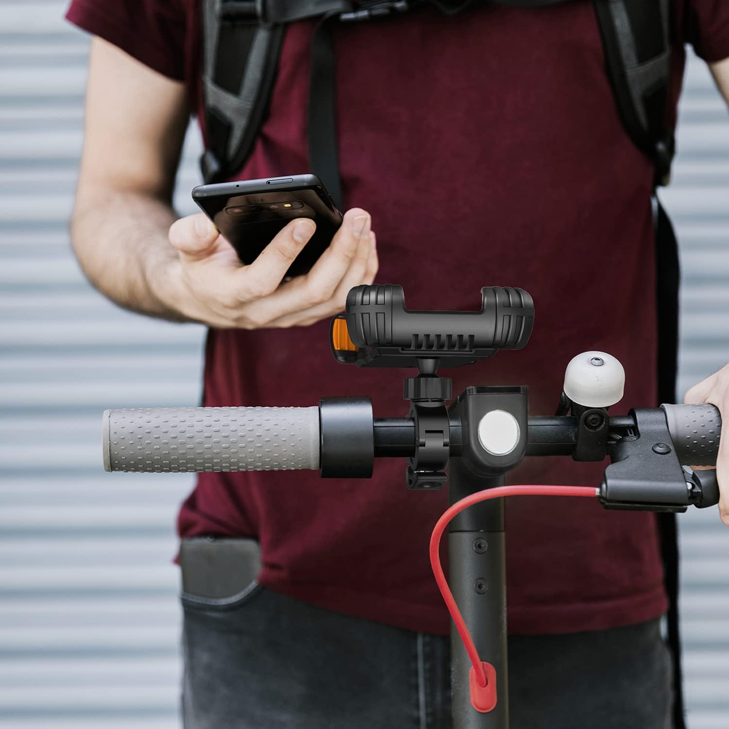 Beemoon Universal Phone Mount for Motorcycle, Scooter, Peloton Bike Phone Holder Compatible with iPhone 12 11Pro XR SE, All 4.7-6.8" Devices, Orange