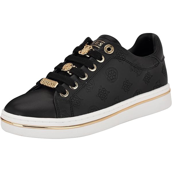 Guess Women's Onna Sneaker, Black Logo 001, 7.5 : GUESS