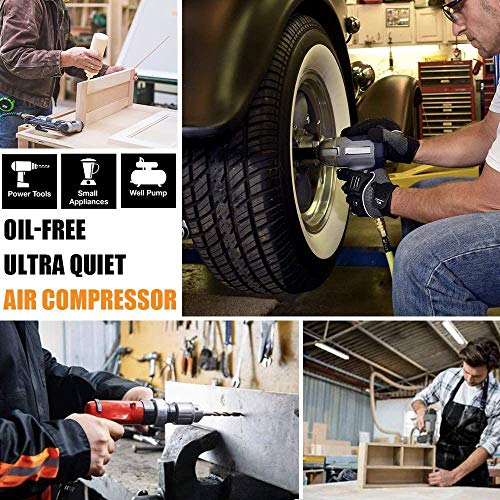 HPDAVV Portable Air Compressor OilLess 110V/650W/6.5A 4cfm