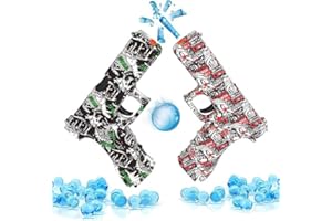 QOGELY Gel Ball Blaster 2 Pack, Small Manual Gel Splatter Blaster Toy Outdoor Team Shooting Game Activities Christmas Birthday for Ages 14+, Red and Green