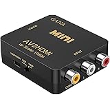 RCA to HDMI, AV to HDMI,GANA 1080P Mini RCA Composite CVBS AV to HDMI Video Audio Converter Adapter Supporting PAL/NTSC with 