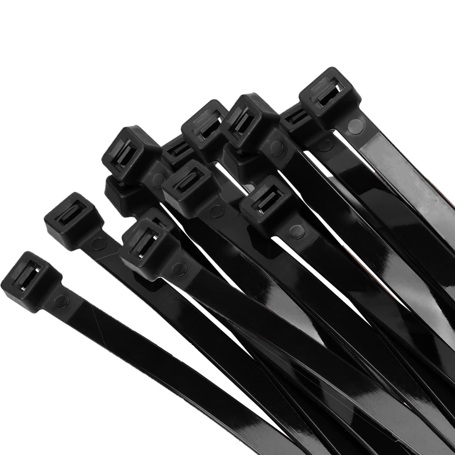 Armpow 80pcs 300mm x 12mm Long Heavy Duty Cable Tie Wide UV Resistant 114KG Tensile Strength for HVAC Outdoor Construction,Ultra Strong Self Locking Extra Long Zip Tie Wraps(12mmx300mm -80pcs, Black)