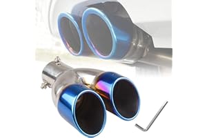 RYANSTAR RACING Dual Exhaust Tip Exhaust Pipe Trim compatible with 1.5L-2.0L car,2.5" Stainless Steel Muffler Tail Universal 