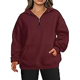 TAKEYAL Plus Size Sweatshirts for Women Pockets Half Zip Pullover Long Sleeve Oversized Drop Shoulder Y2K Clothes