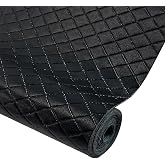 Diamond Quilted Pattern Artificial Faux Leather 11.8x53inch (30x135cm) Super Soft Craft Supplies Synthetic Leather DIY Hair Bows, Handbags and Craft Supplies (Black)