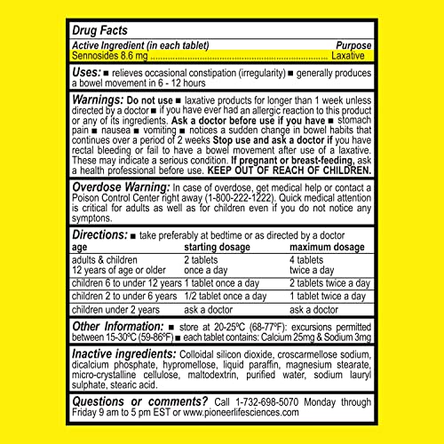 GenCare Senna Laxatives (8.6mg Tablets) with Natural Sennosides (600