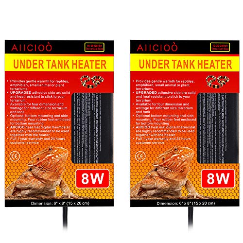 Aiicioo Reptile Heating Pad Hermit Crab Heater Heat Mat for Reptiles