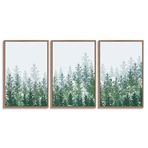 signwin 3 Piece Framed Canvas Wall Art Forest...